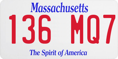 MA license plate 136MQ7