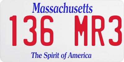 MA license plate 136MR3