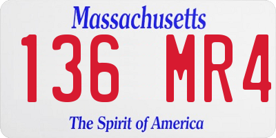 MA license plate 136MR4