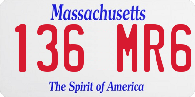 MA license plate 136MR6