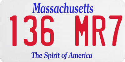 MA license plate 136MR7