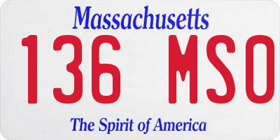MA license plate 136MS0