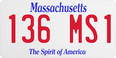 MA license plate 136MS1