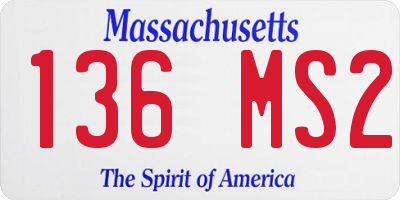 MA license plate 136MS2