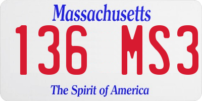 MA license plate 136MS3
