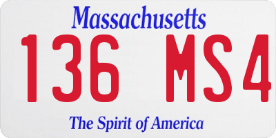 MA license plate 136MS4