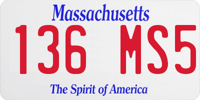 MA license plate 136MS5