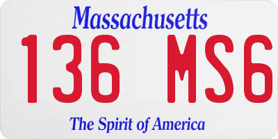 MA license plate 136MS6