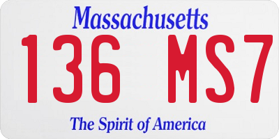 MA license plate 136MS7