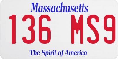 MA license plate 136MS9