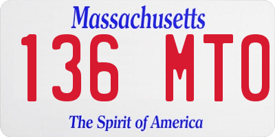 MA license plate 136MT0