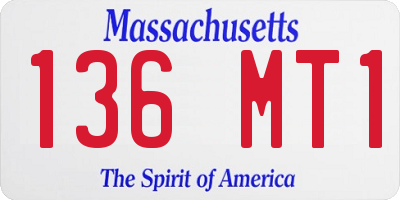 MA license plate 136MT1