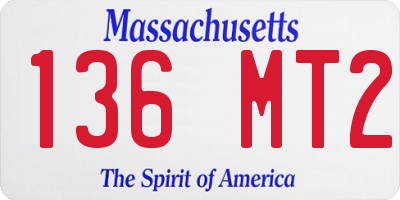 MA license plate 136MT2