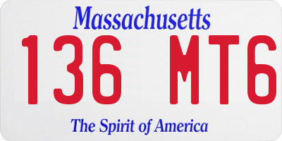 MA license plate 136MT6