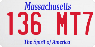 MA license plate 136MT7