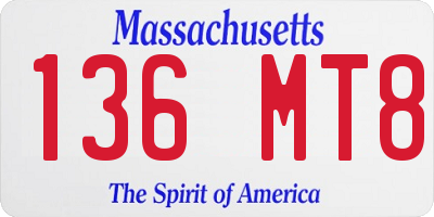 MA license plate 136MT8