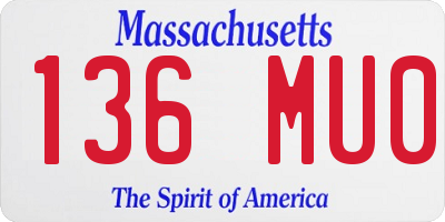 MA license plate 136MU0
