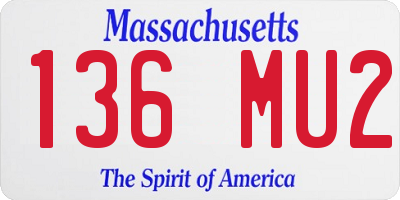 MA license plate 136MU2
