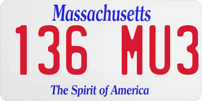 MA license plate 136MU3