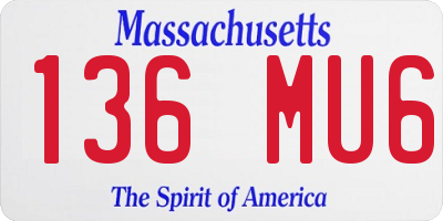 MA license plate 136MU6
