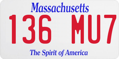 MA license plate 136MU7