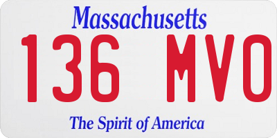 MA license plate 136MV0
