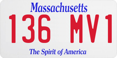 MA license plate 136MV1