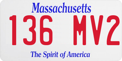 MA license plate 136MV2