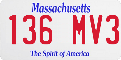 MA license plate 136MV3