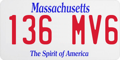 MA license plate 136MV6
