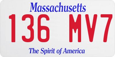 MA license plate 136MV7