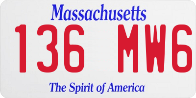 MA license plate 136MW6