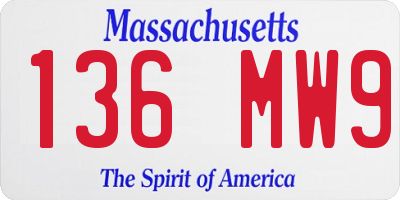 MA license plate 136MW9