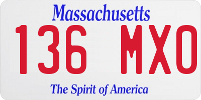 MA license plate 136MX0