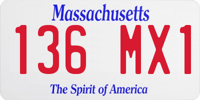 MA license plate 136MX1