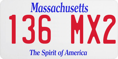MA license plate 136MX2