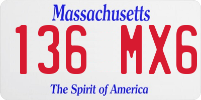 MA license plate 136MX6