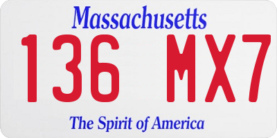 MA license plate 136MX7