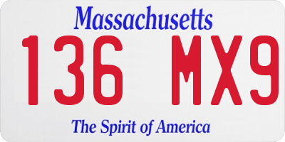 MA license plate 136MX9
