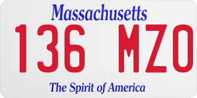 MA license plate 136MZ0