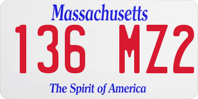 MA license plate 136MZ2