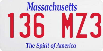 MA license plate 136MZ3