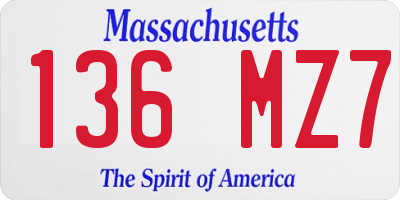 MA license plate 136MZ7
