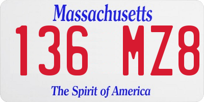 MA license plate 136MZ8