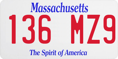 MA license plate 136MZ9
