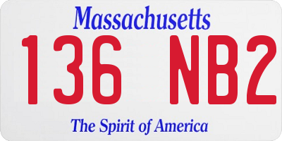 MA license plate 136NB2