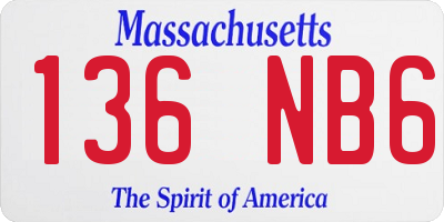 MA license plate 136NB6