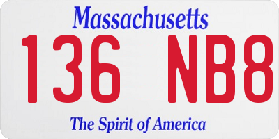 MA license plate 136NB8