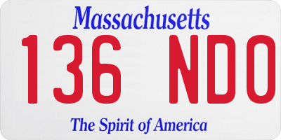 MA license plate 136ND0