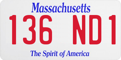 MA license plate 136ND1